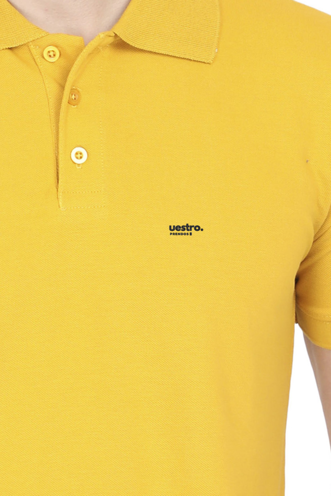 Male Polo Half Sleeve Mustard Yellow Embroidery