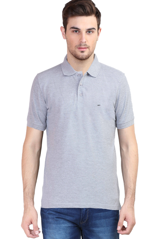 Male Polo Half Sleeve Grey Melange S